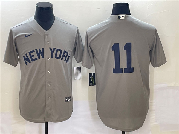 Men's New York Yankees #11 Anthony Volpe Gray Cool Base Stitched Baseball Jersey
